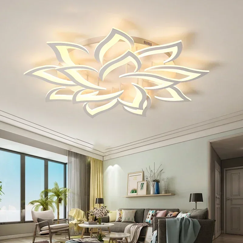 Interior Design Remote - 디자이너 LED 꽃잎 샹들리에, 거실 침실