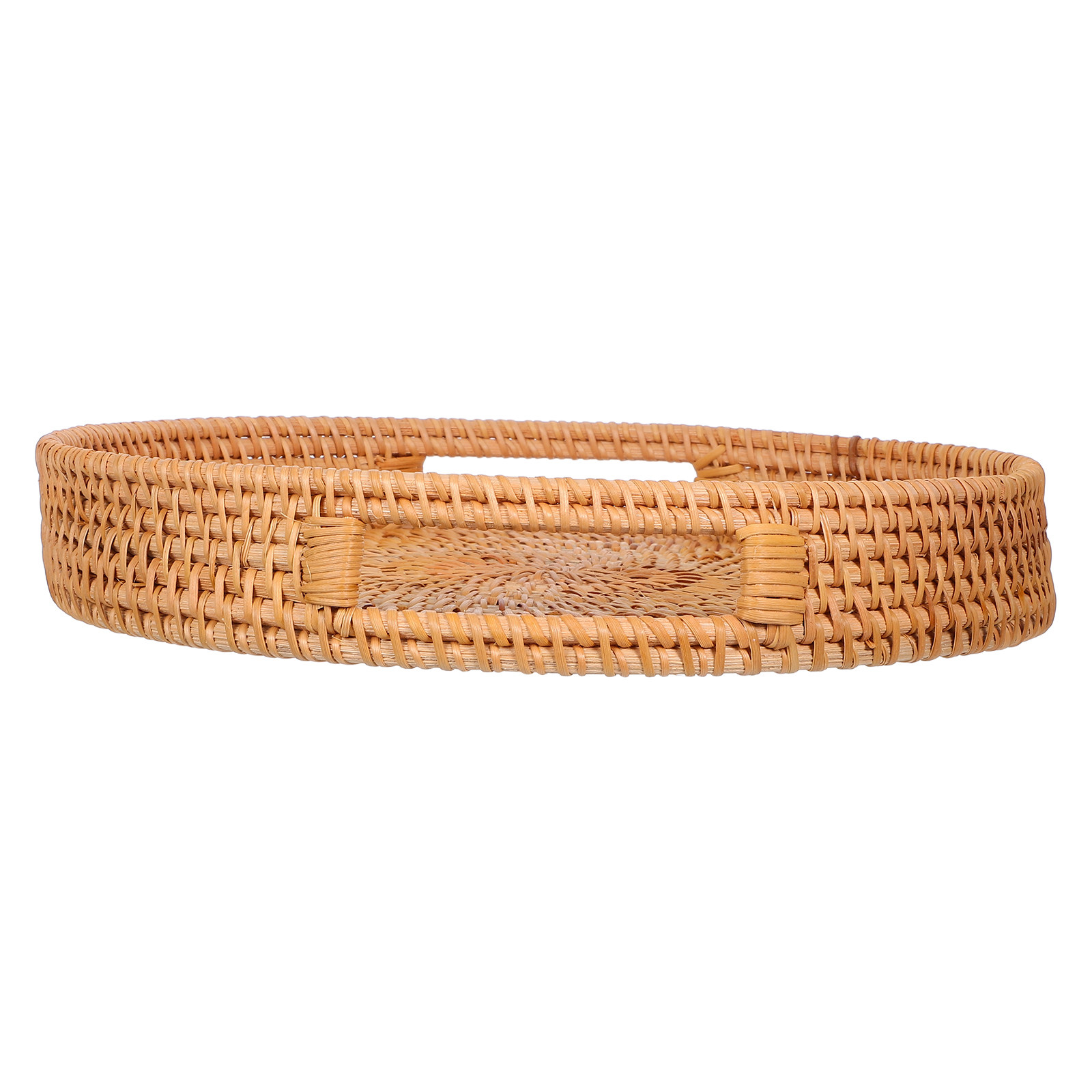 Rattan Tray Handle - 14인치 원형 라탄 대형 서빙 트레이