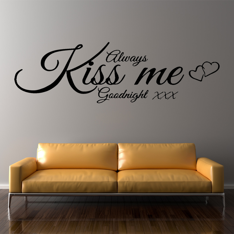 Interior Design With Wallpaper - Wall Decal Quote 항상 나에게 굿나잇