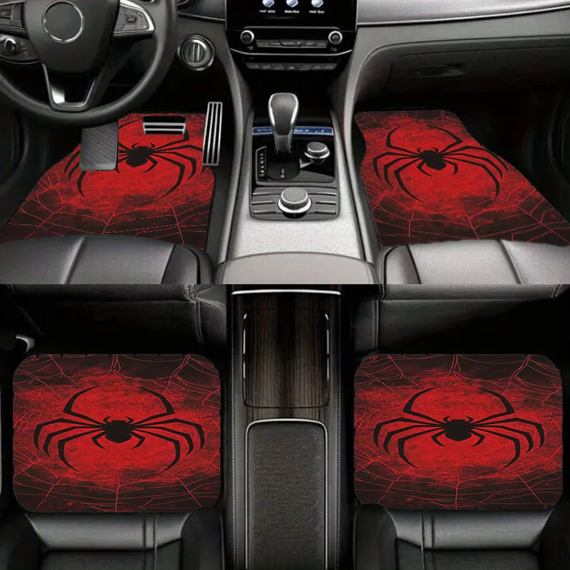 Interior Design Web - 5개 자동차 바닥 매트, 블랙 스파이더