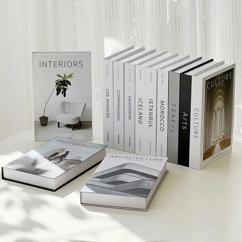 Interior Design Magazine - 미니멀리스트 현대 장식 가짜 책 소품