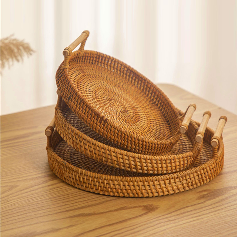 Rattan Tray Handle - 등나무 스트랩 핸들 보관 바구니 빵