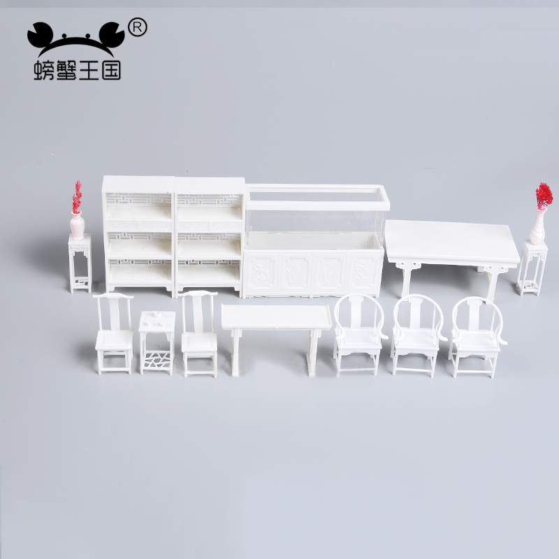 Interior Design Build - 25피스 인형집 가구 세트 플라스틱 테이블
