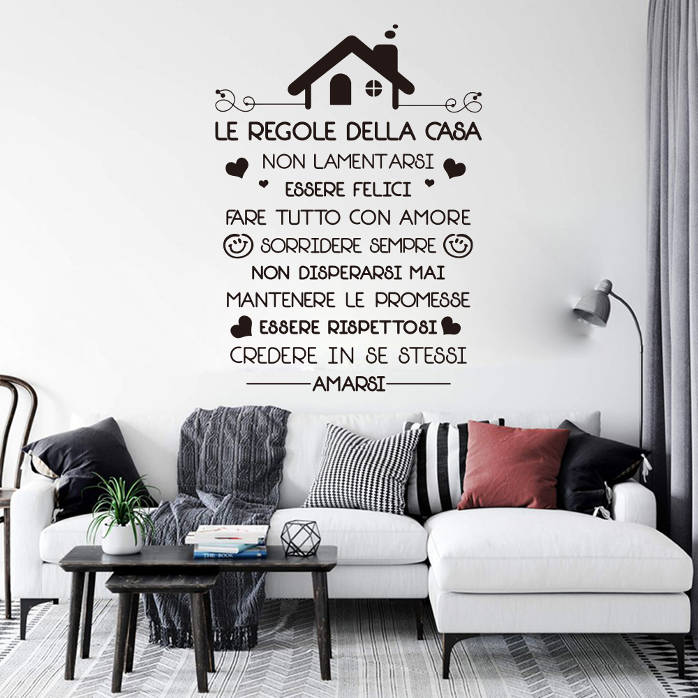Interior Design Quotes - 이탈리아 집 규칙 벽 데칼, 거실,