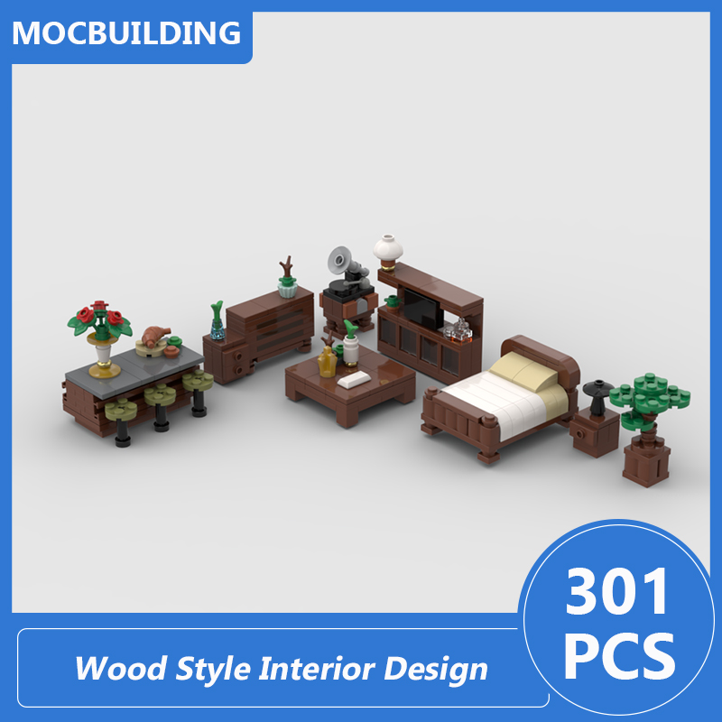 Interior Design Build - 우드 스타일 인테리어 디자인 모델 Moc