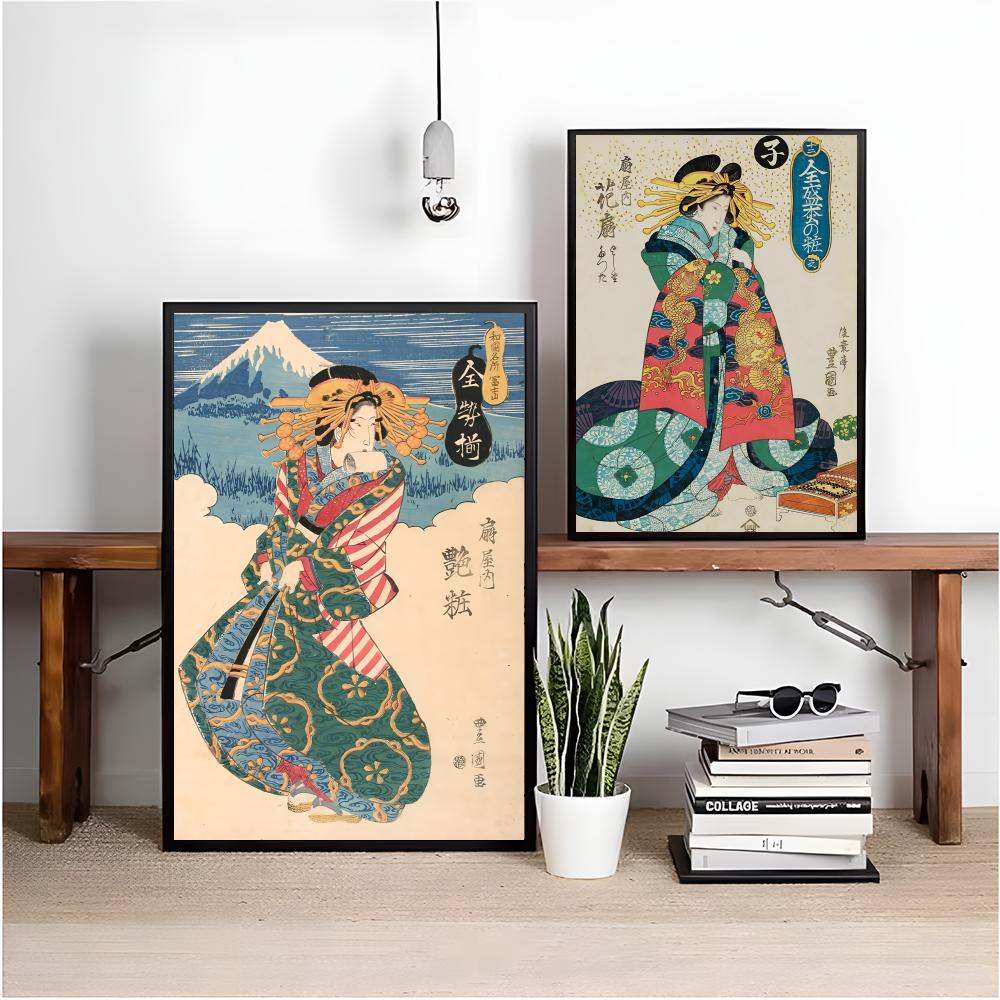 레트로 일본 게이샤 포스터 미니멀리스트 스타일의 간편하 - Interior Design With Wallpaper 리뷰 및 가격