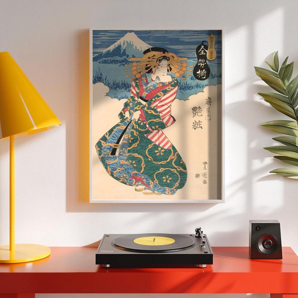레트로 일본 게이샤 포스터 미니멀리스트 스타일의 간편하 - Interior Design With Wallpaper 리뷰 및 가격