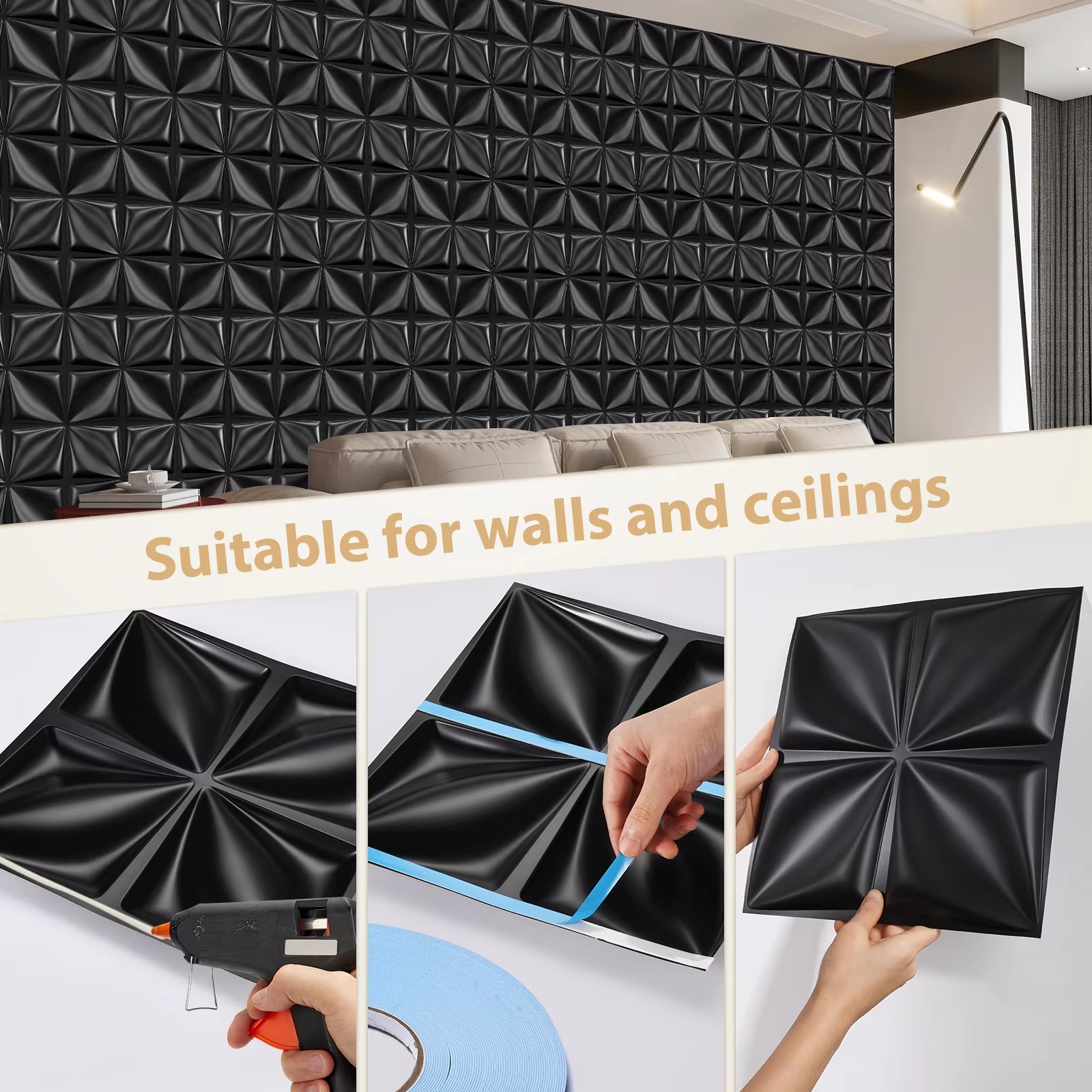 3D 벽 패널 PVC 꽃무늬 디자인 커버 1/12/20 - Interior Design With Wallpaper 리뷰 및 가격