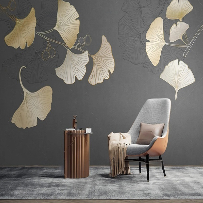 맞춤형 북유럽 스타일 나뭇잎 프린트 벽화 거실 및 침실 - Interior Design With Wallpaper 리뷰 및 가격