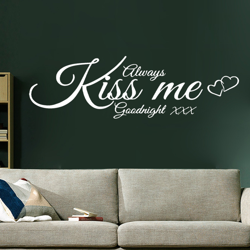 Wall Decal Quote 항상 나에게 굿나잇 키스 - Interior Design With Wallpaper 리뷰 및 가격