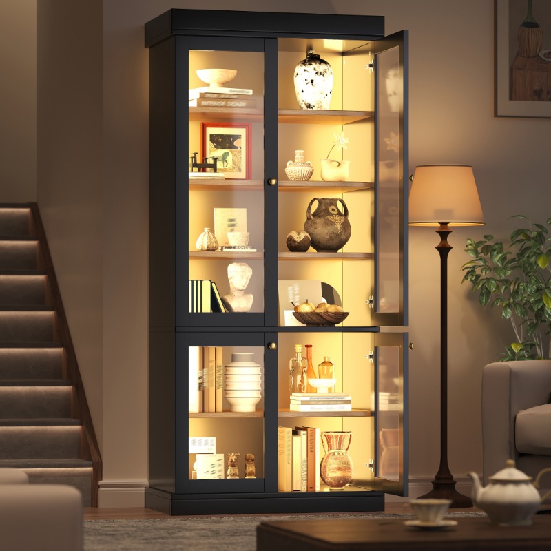 현대식 독립형 유리 진열장 (내장 LED 무드등, 잘  - Interior Design Lighting Layout 리뷰 및 가격