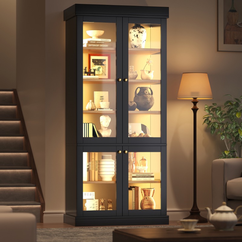 현대식 독립형 유리 진열장 (내장 LED 무드등, 잘  - Interior Design Lighting Layout 리뷰 및 가격