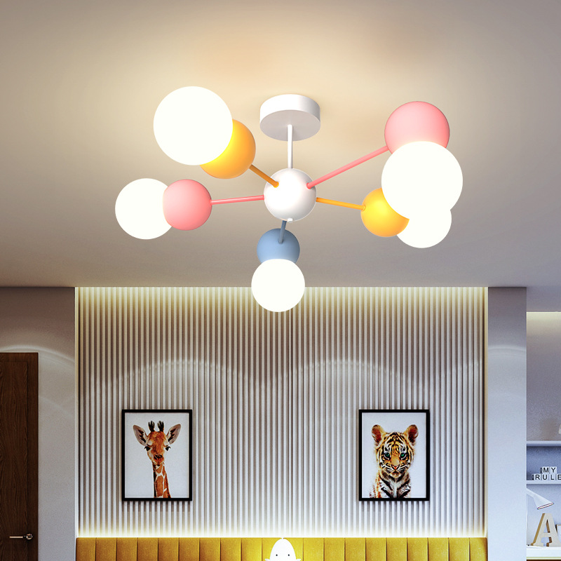 북유럽 크림 스타일 침실/어린이 방 아크릴 LED 펜던 - Interior Design Remote 리뷰 및 가격