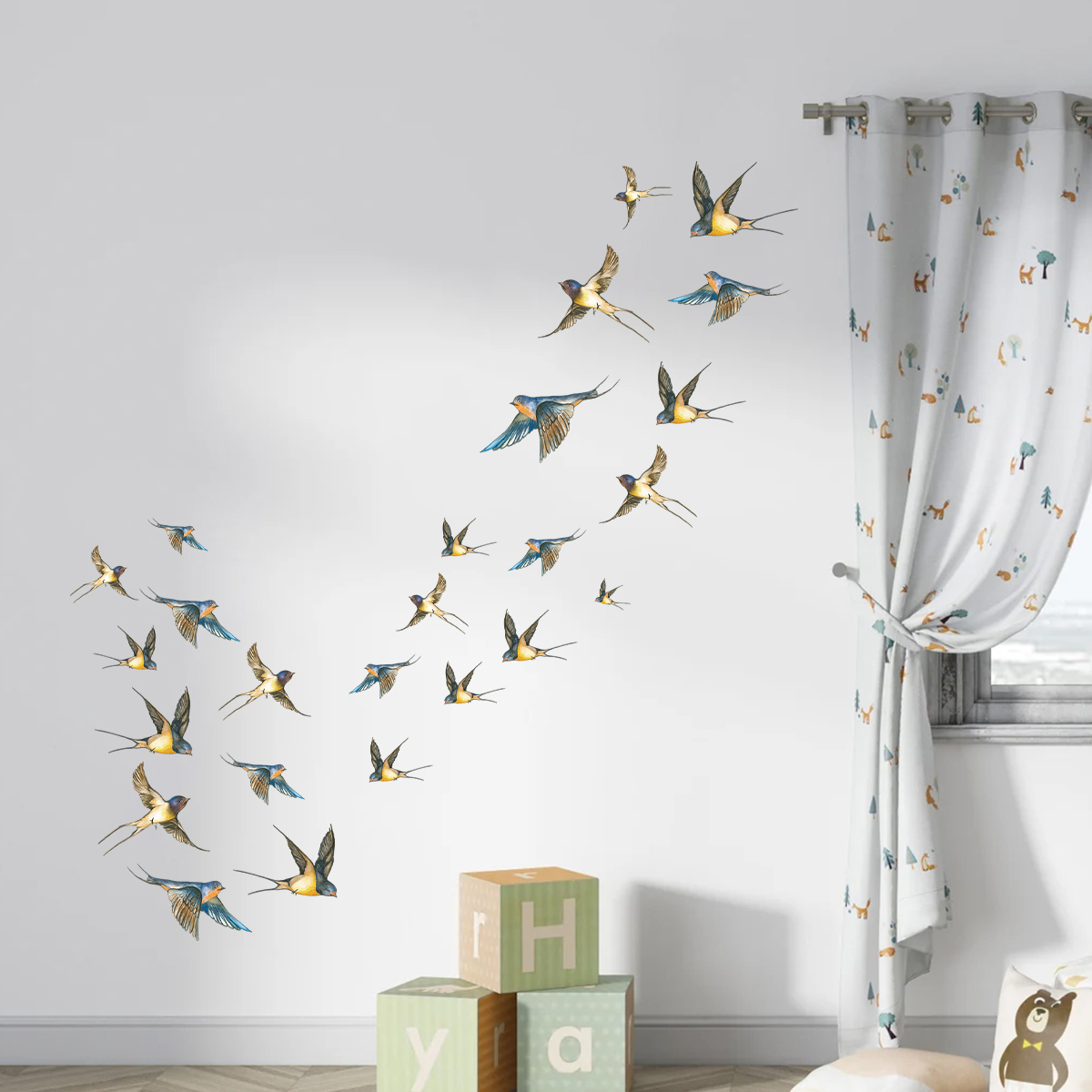 문 Windows에 대 한 4Pcs 수채화 새 벽 스티 - Interior Design Magazine 리뷰 및 가격