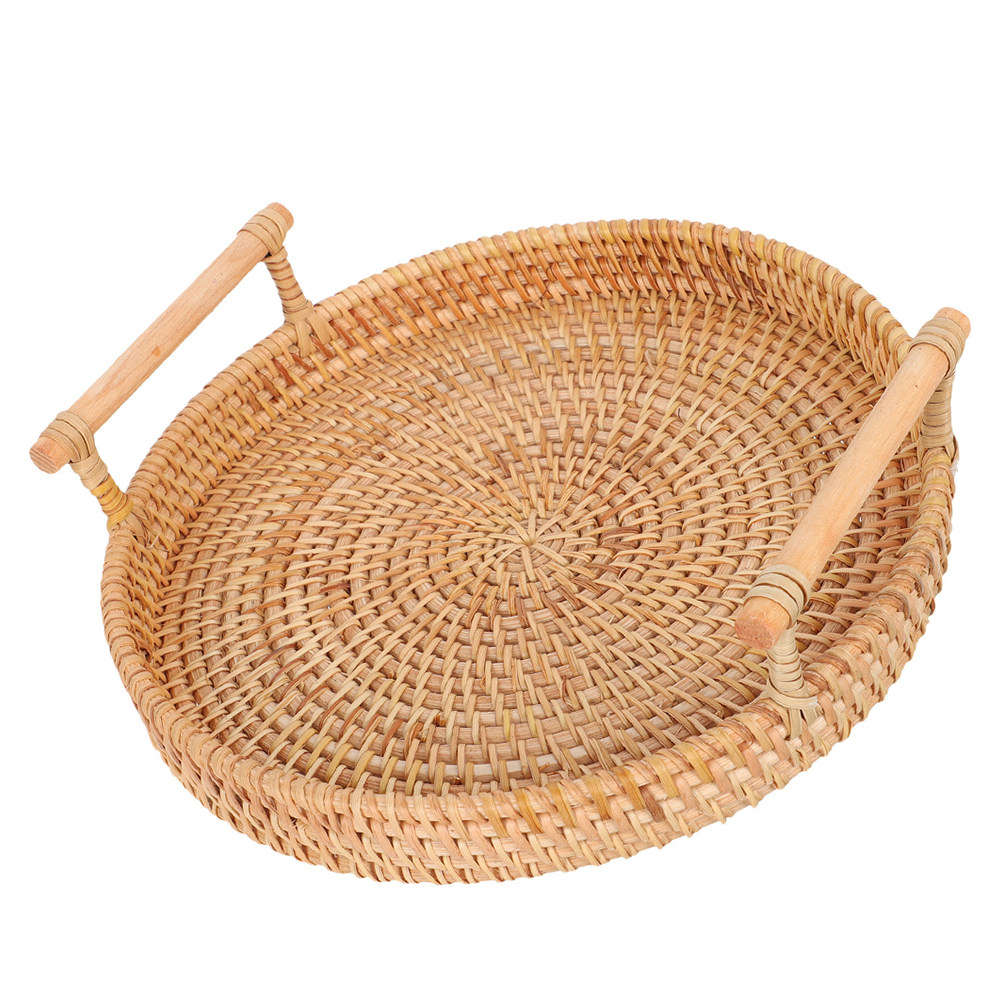 32cm 원형 수제 라탄 트레이, 이중 손잡이가 있는  - Rattan Tray Handle 리뷰 및 가격