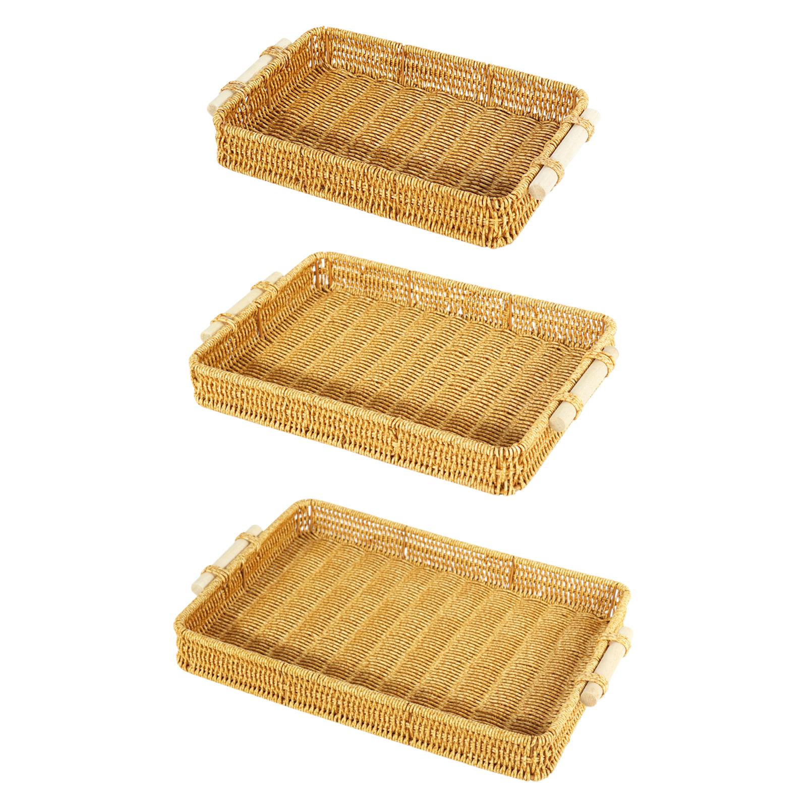 인조 라탄 손잡이 수납 바구니 - 주방 테이블 정리용, - Rattan Tray Handle 리뷰 및 가격