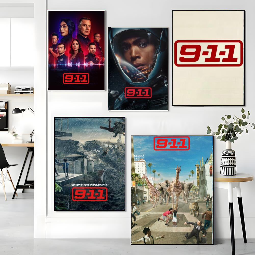 TV 시리즈 9-9-1-1-1 그림 서예 우아한 식물  - Interior Design Tv Room 리뷰 및 가격
