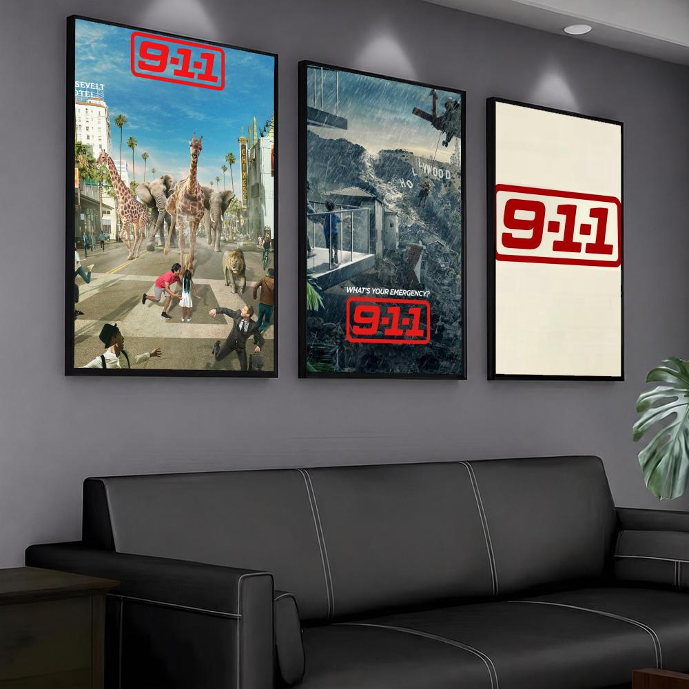 TV 시리즈 9-9-1-1-1 그림 서예 우아한 식물  - Interior Design Tv Room 리뷰 및 가격