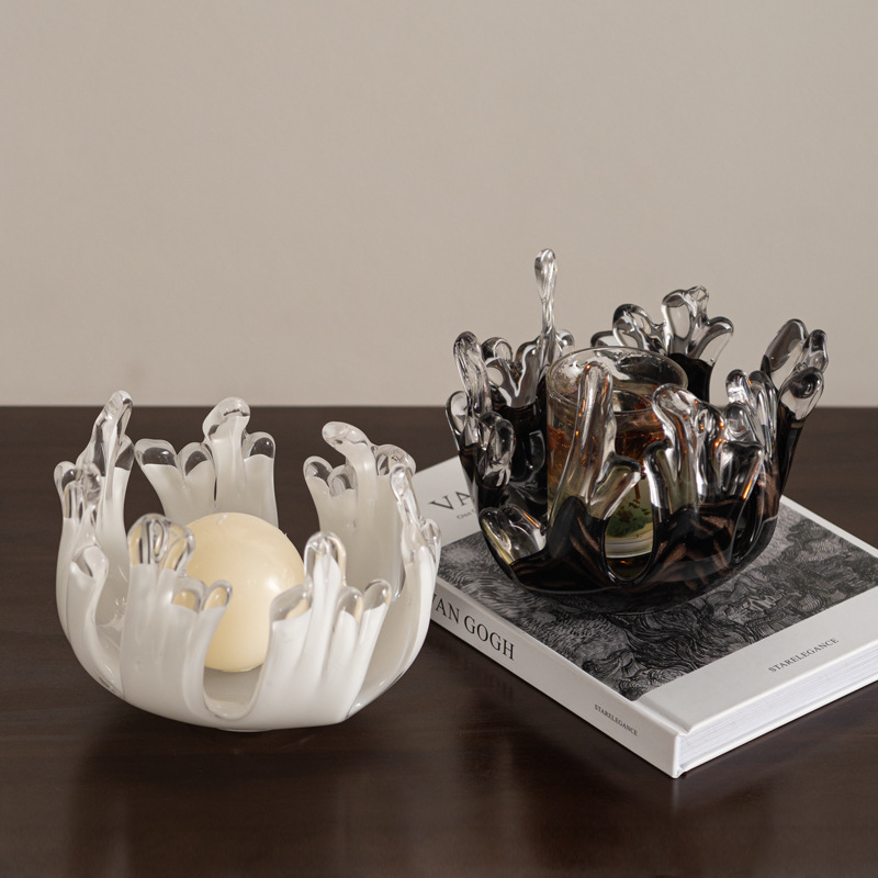 유리 수공예품 데스크탑 보관 용기 불규칙한 물방울 파도 - Interior Design Magazine 리뷰 및 가격