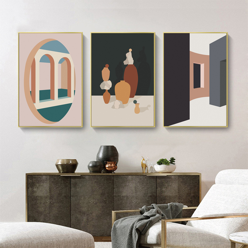 레트로 모란디 빌딩 캔버스 아트 애니메이션 포스터, 추 - Interior Design Build 리뷰 및 가격