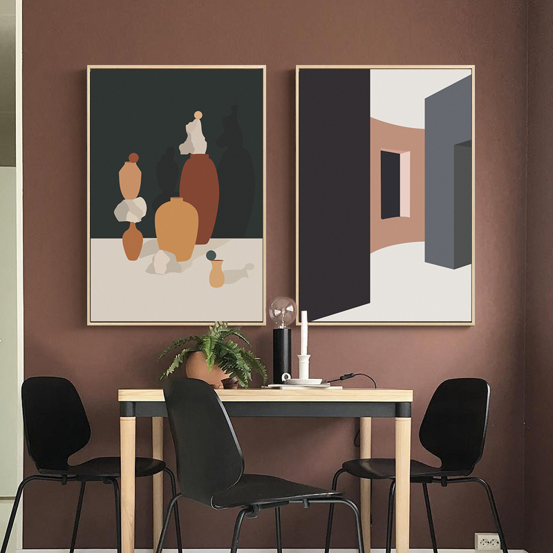 레트로 모란디 빌딩 캔버스 아트 애니메이션 포스터, 추 - Interior Design Build 리뷰 및 가격
