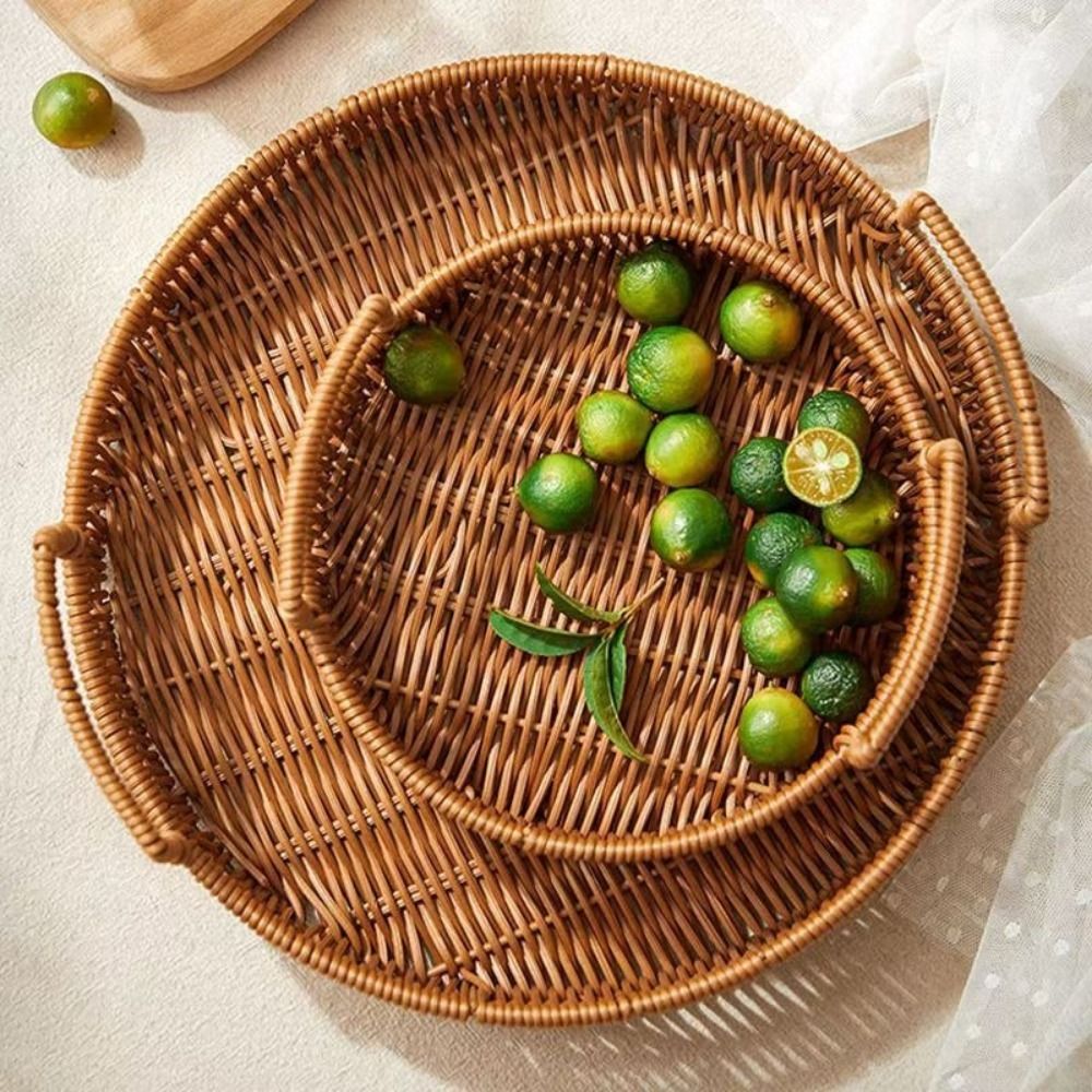 대용량 모조 라탄 수납 바구니 플라스틱 수공예 라탄 손 - Rattan Tray Handle 리뷰 및 가격