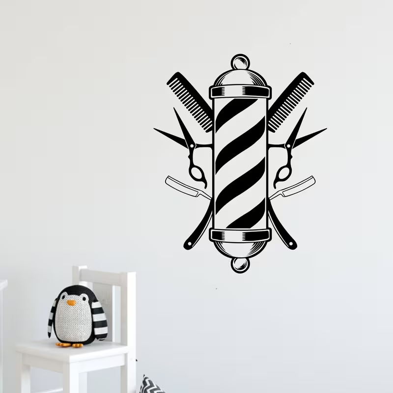 이발소 벽 스티커 비닐 창문 데칼 뷰티 살롱 벽 스티커 - Interior Design With Wallpaper 리뷰 및 가격